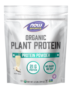 NOW Foods Plant Protein, Organic Creamy Vanilla Powder - 1.2 lbs.