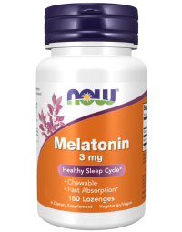 NOW Foods Melatonin 3 mg Chewable - 180 Lozenges