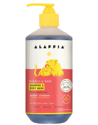 Alaffia Babies & Up Coconut Strawberry Shampoo & Body Wash, 16 fl. oz.