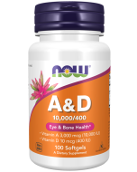 NOW Foods Vitamin A & D 10,000/400 IU - 100 Softgels