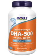 NOW Foods DHA-500 Fish Oil, Double Strength - 180 Softgels