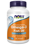 NOW Foods Omega-3 Fish Oil, Molecularly Distilled - 100 Softgels