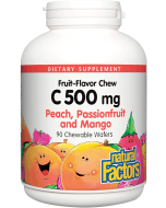 Natural Factors Vitamin C Peach, Passionfruit, Mango Chewable Wafers, 90 Wafers