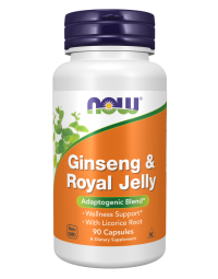 NOW Foods Ginseng & Royal Jelly - 90 Veg Capsules