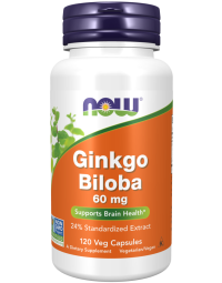 NOW Foods Ginkgo Biloba 60 mg - 120 Veg Capsules