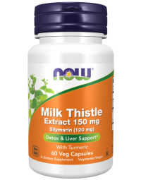 NOW Foods Milk Thistle Extract 150 mg Silymarin (120 mg) - 60 Veg Capsules