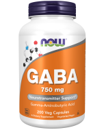 NOW Foods GABA 750 mg - 200 Veg Capsules