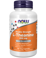 NOW Foods L-Theanine, Double Strength 200 mg - 120 Veg Capsules