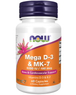 NOW Foods Mega D-3 & MK-7 - 60 Capsules