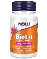 NOW Foods Biotin 1000 mcg - 100 Veg Capsules