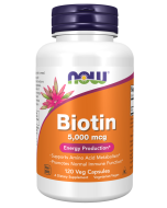 NOW Foods Biotin 5,000 mcg - 120 Veg Capsules