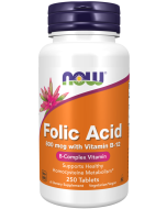 NOW Foods Folic Acid 800 mcg with Vitamin B-12 - 250 Tablets