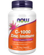 NOW Foods C-1000 Zinc Immune - 90 Veg Capsules