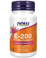 NOW Foods Vitamin E-200 With Mixed Tocopherols - 100 Softgels