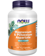 NOW Foods Magnesium & Potassium Aspartate - 120 Veg Capsules