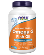 NOW Foods Omega-3 Fish Oil, Molecularly Distilled - 200 Softgels