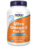 NOW Foods Ultra Omega-3 Fish Oil (Bovine Gelatin) - 180 Softgels