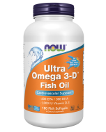 NOW Foods Ultra Omega 3-D™ Fish Oil (Fish Gelatin) - 180 Fish Softgels