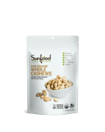 Sunfood Raw Organic Whole Cashews, 8 oz.