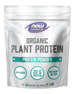 NOW Foods Plant Protein, Organic Unflavored Powder - 1 lb.