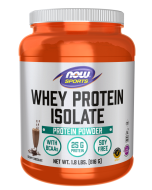 NOW Foods Whey Protein Isolate, Creamy Chocolate Powder - 1.8 lbs.