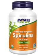 NOW Foods Spirulina 500 mg, Organic - 200 Tablets