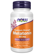 NOW Foods Melatonin, Maximum Strength 20 mg - 90 Veg Capsules