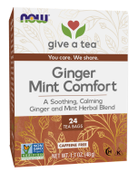 NOW Foods Ginger Mint Comfort Tea - 24 Tea Bags