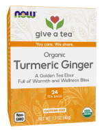 NOW Foods Turmeric Ginger Tea, Organic - 24 Tea Bags