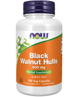 NOW Foods Black Walnut Hulls 500 mg - 100 Veg Capsules