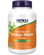 NOW Foods Ginkgo Biloba, Double Strength 120 mg - 200 Veg Capsules