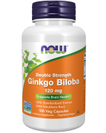 NOW Foods Ginkgo Biloba, Double Strength 120 mg - 100 Veg Capsules