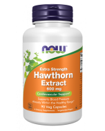 NOW Foods Hawthorn Extract 600 mg, Extra Strength - 90 Veg Capsules