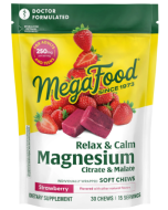 MegaFood Relax + Calm Magnesium Soft Chews Strawberry Flavor - Front view