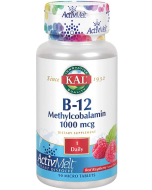 KAL B-12 Methylcobalamin 1000 mcg, 90 Raspberry ActivMelt Tablets