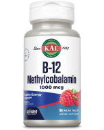 KAL B-12 Methylcobalamin 1000 mcg, 90 Raspberry ActivMelt Tablets