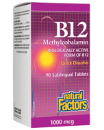 Natural Factors B12 Methylcobalamin 1,000 mg,  90 Sublingual Tablets