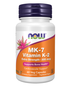 NOW Foods MK-7 Vitamin K-2, Extra Strength 300 mcg - 60 Veg Capsules