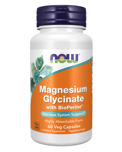 NOW Foods Magnesium Glycinate with BioPerine® - 60 Veg Capsules