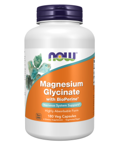 NOW Foods Magnesium Glycinate with BioPerine® - 180 Veg Capsules