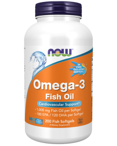 NOW Foods Omega-3, Molecularly Distilled - 200 Fish Softgels