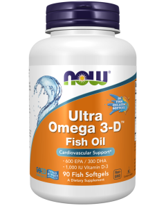 NOW Foods Ultra Omega 3-D™ Fish Oil (Fish Gelatin) - 90 Fish Softgels