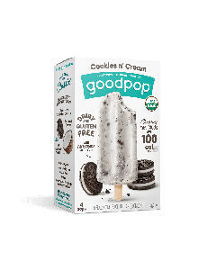 GoodPop Organic Dairy-Free Frozen Dessert Bars, Cookies n' Cream, 4 Count