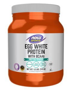 NOW Foods Egg White Protein, Unflavored Powder - 1.2 lb.