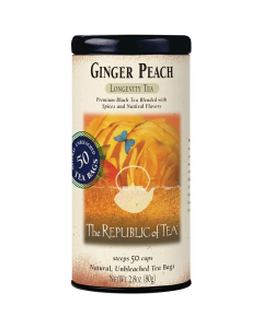 The Republic of Tea Ginger Peach Black Tea Bags - Front view