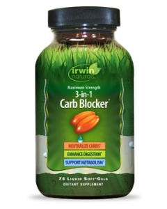 Irwin Naturals Maximum Strength 3-in-1 Carb Blocker, 75 Softgels