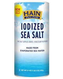 Hain Pure Foods Iodized Sea Salt, 21 oz.