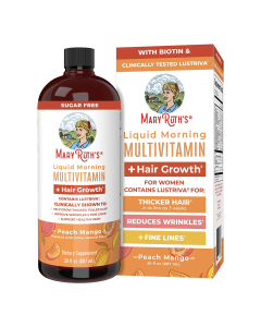 MaryRuth's Liquid Morning Multivitamin + Hair Growth Peach Mango - Front view