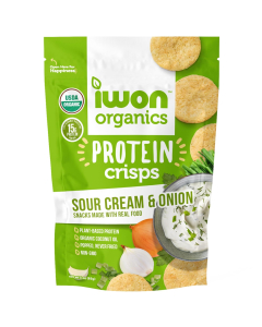 IWON Organics Plant-Based Protein Crisps, Sour Cream & Onion 3 oz.