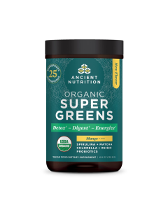 Ancient Nutrition Organic SuperGreens Mango Powder - Front view